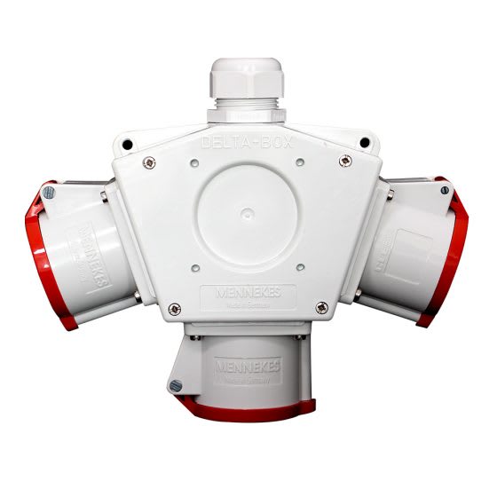 TOMA TRIPLE AEREO 32AMP 3P+T 415V ROJO 6H IP44 (DELTA BOX) MENNEKES3