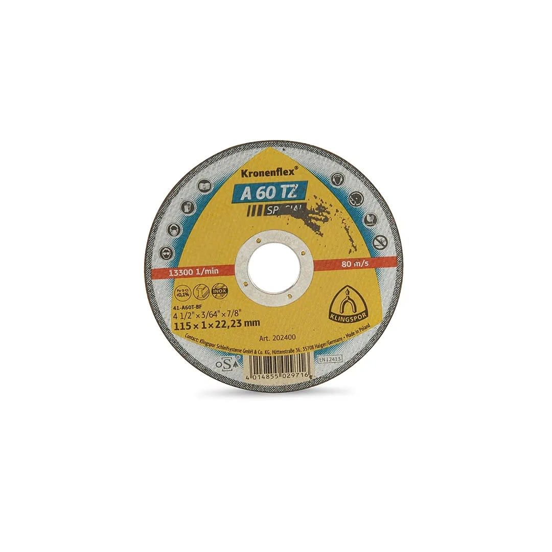 DISCO DE CORTE INOX ESPECIAL 115X1X22 NEGRO 4.5'' 1MM KLINGSPOR