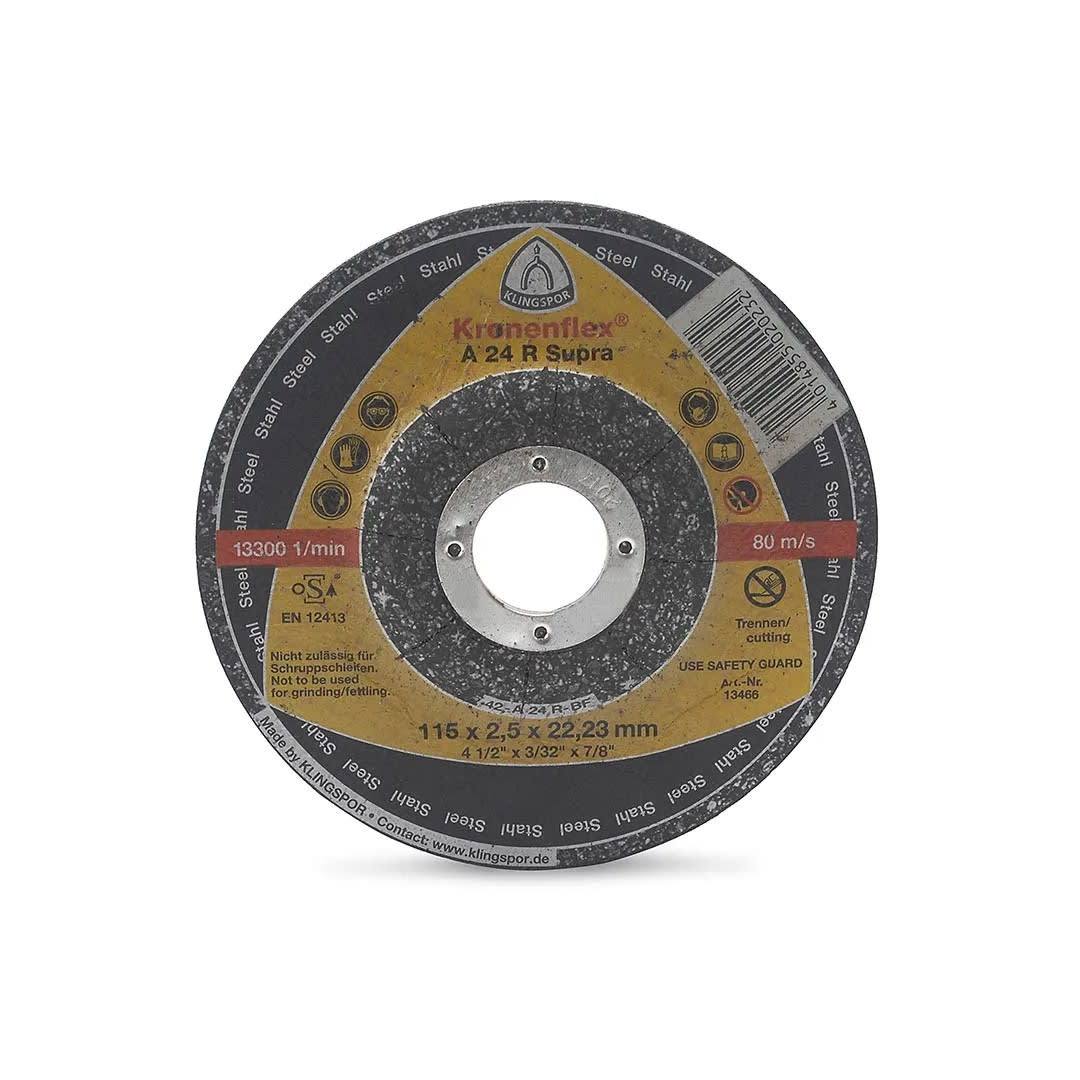 DISCO DE CORTE ACERO INOXIDABLE A24R SUPRA DE 4.5'' KLINGSPOR