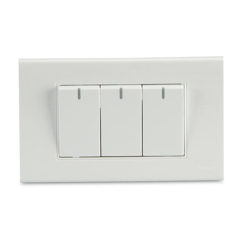 INTERRUPTOR TRIPLE CLASSIC EMPOTRABLE BLANCO 16A 250V ORANGE