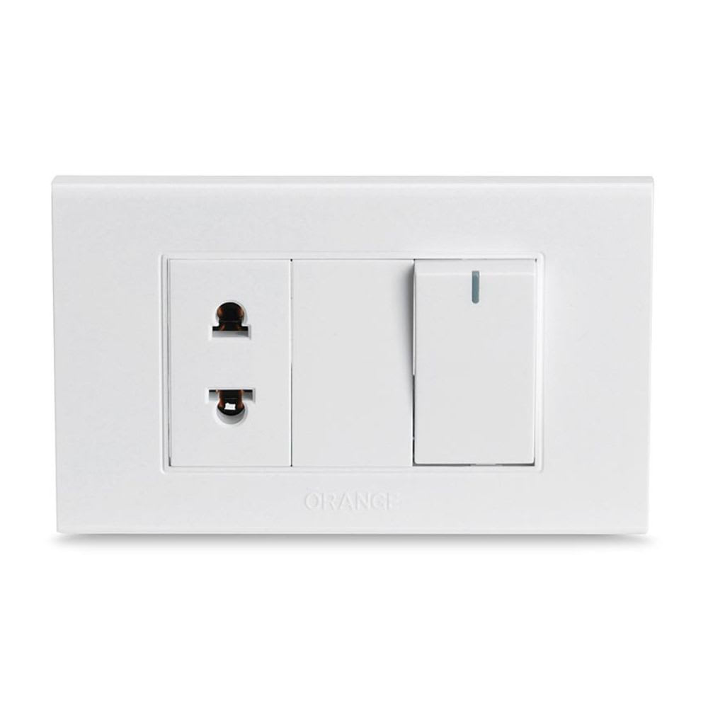 INTERRUPTOR + TOMACORRIENTE CLASSIC BLANCO DE 16A ORANGE