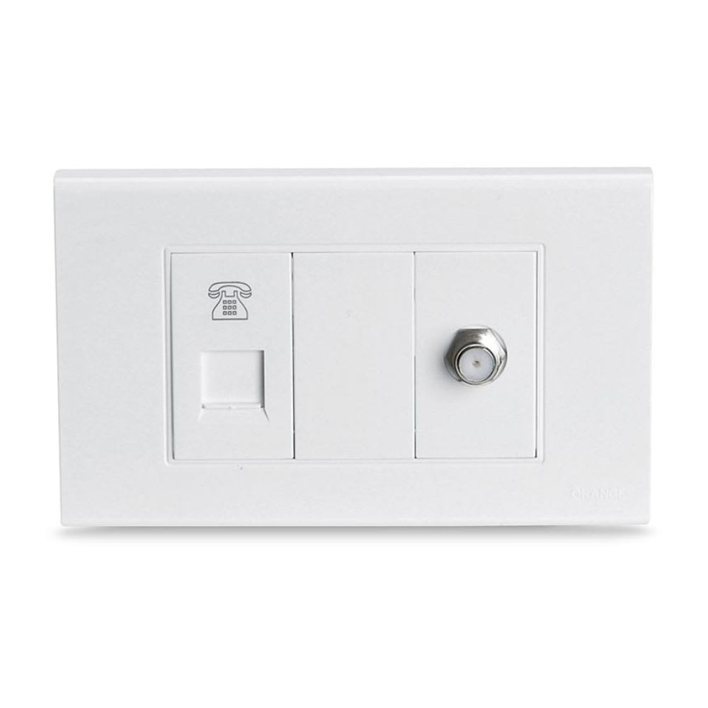 TOMA TELEFONICA + COAXIAL CLASSIC ORANGE