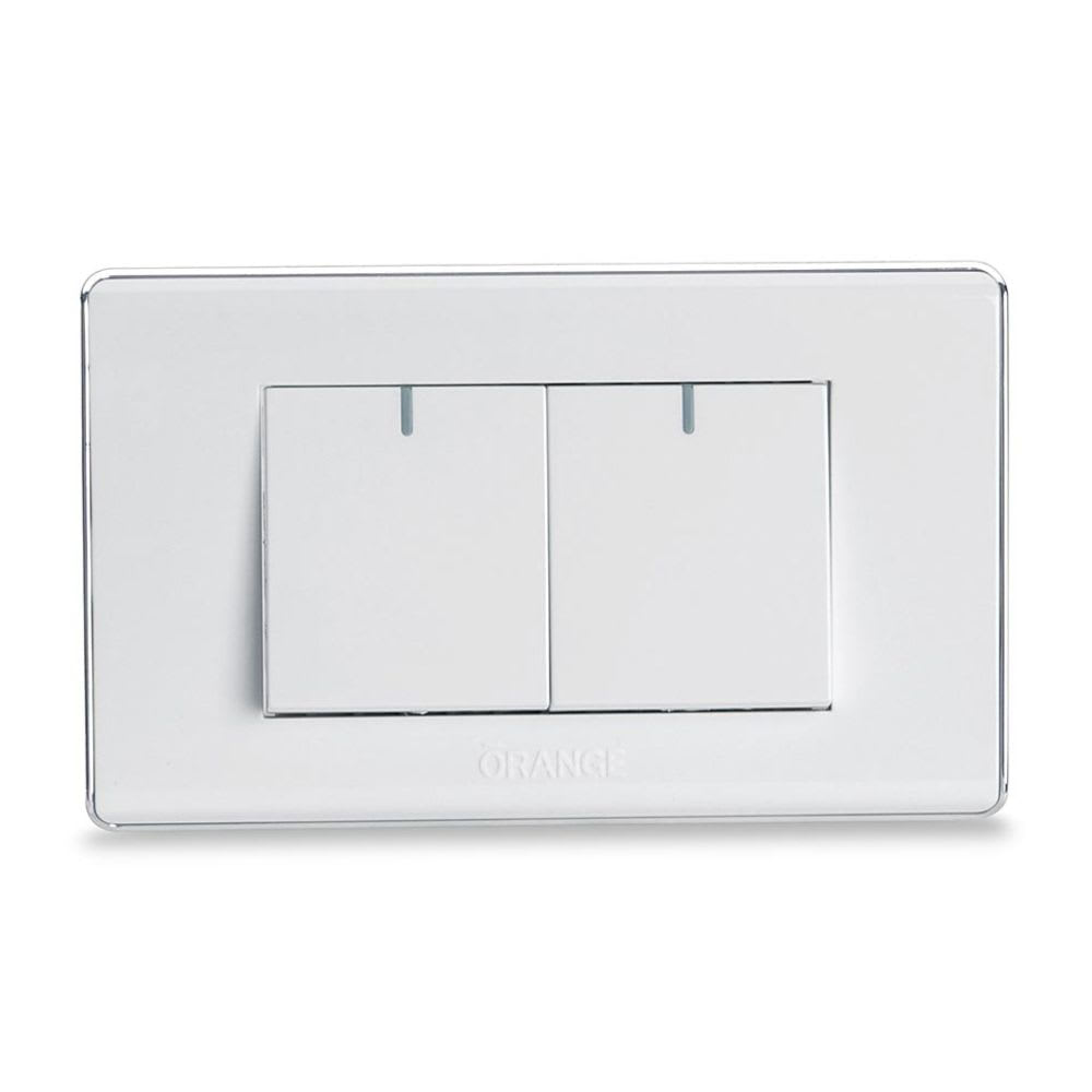 INTERRUPTOR DOBLE DECO BLANCO ORANGE