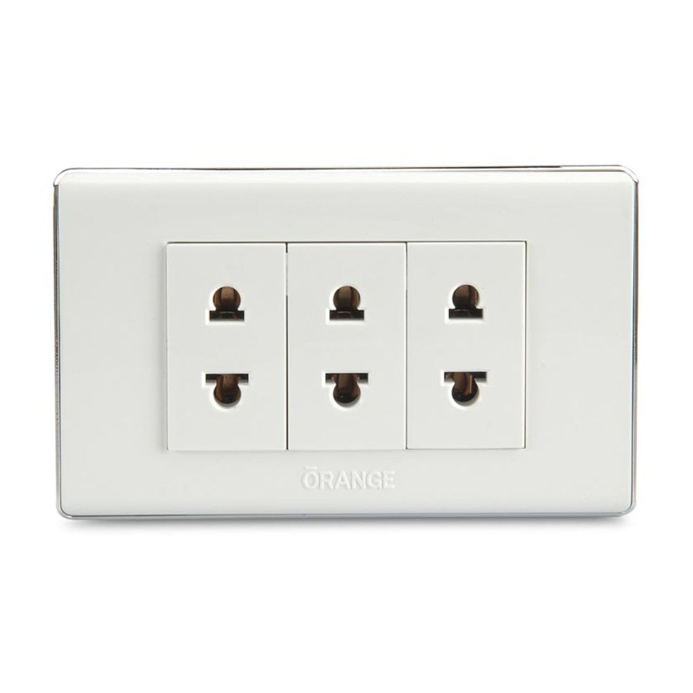 TOMACORRIENTE TRIPLE DECO BLANCO 16A 250V ORANGE