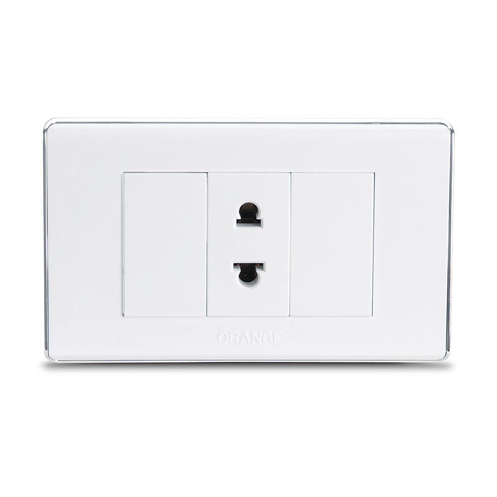 TOMACORRIENTE SIMPLE POLIURETANO MODELO DECO BLANCO ORANGE