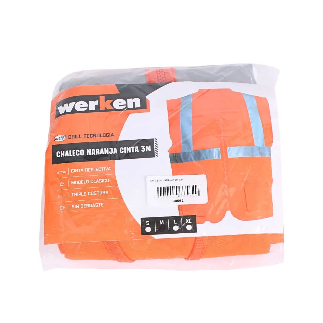 CHALECO PARA OBRA NARANJA TALLA LARGE WERKEN2
