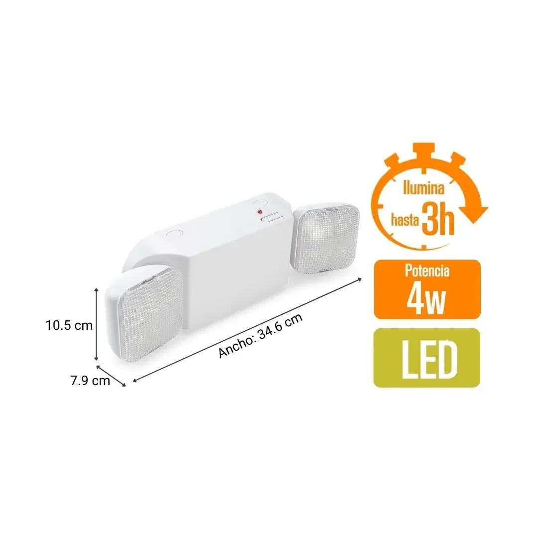 LAMPARA DE EMERGENCIA 2X6LED 2.4W WERKEN2