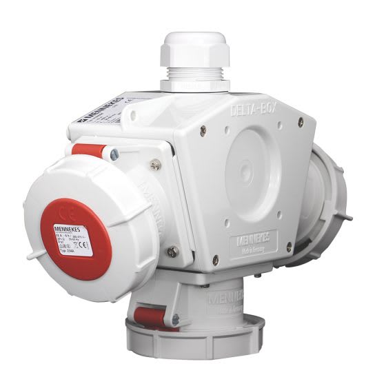 TOMA TRIPLE AEREO 32AMP 3P+T 415V ROJO 6H IP67 (DELTA BOX) MENNEKES2