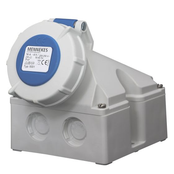 TOMA VISIBLE 16AMP 2P+T 250V AZUL 6H IP67 MENNEKES3