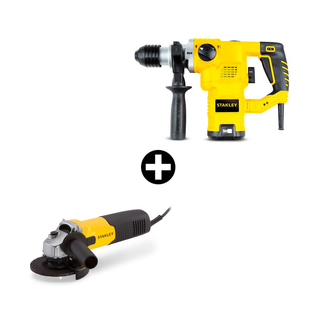 ROTOMARTILLO SDS PLUS 1250W + AMOLADORA ANGULAR 4-1/2'' 710W STHR1232K STANLEY