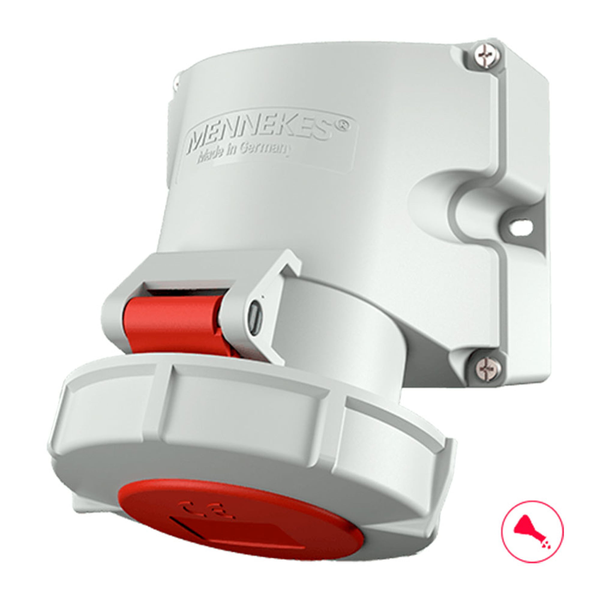 TOMA VISIBLE 32AMP 3P+T 415V ROJO 6H IP67 MENNEKES