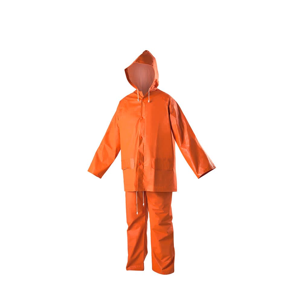 CASACA/PANTALON PVC LIGERO 0.32MM NARANJA TALLA LARGE SM