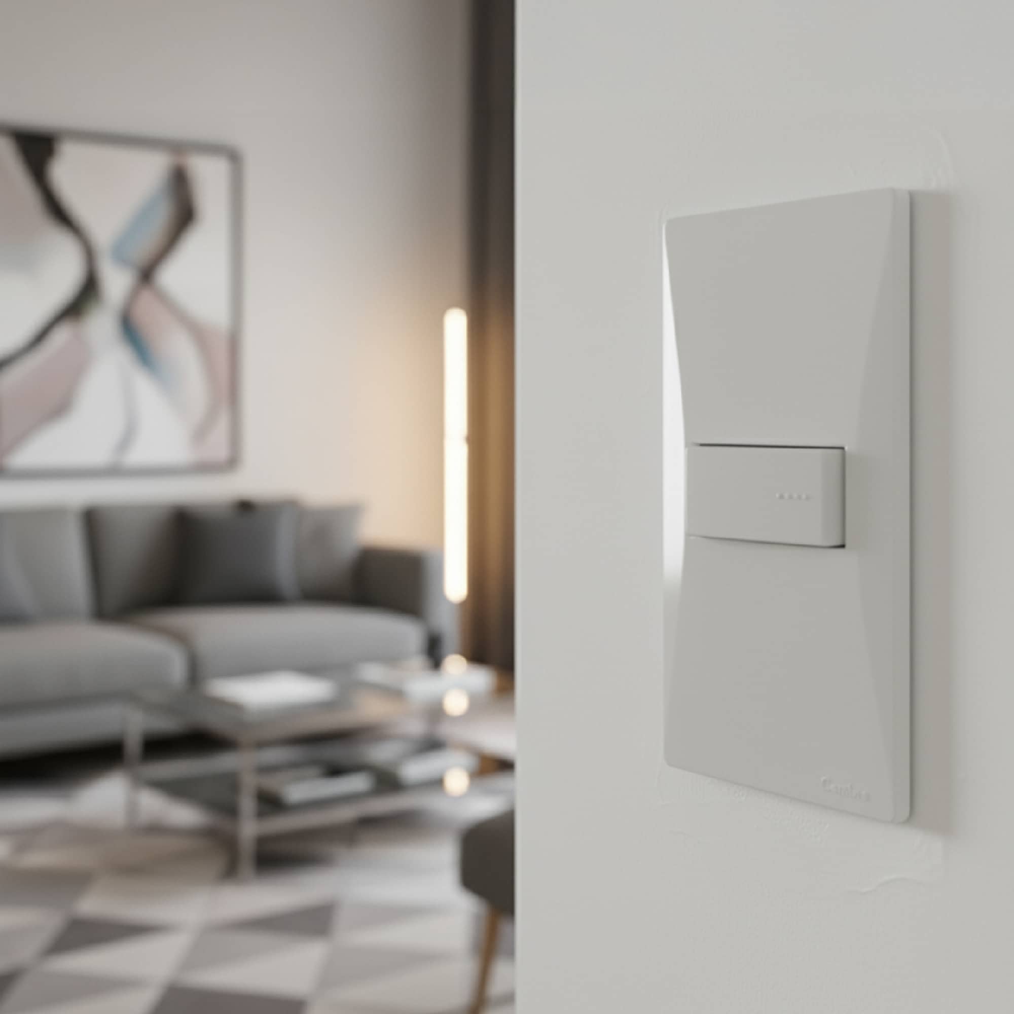 TIMBRE PULSADOR SIMPLE (CON BAJADA) 10A 220V BLANCO (1 MODULO) CAMBRE3