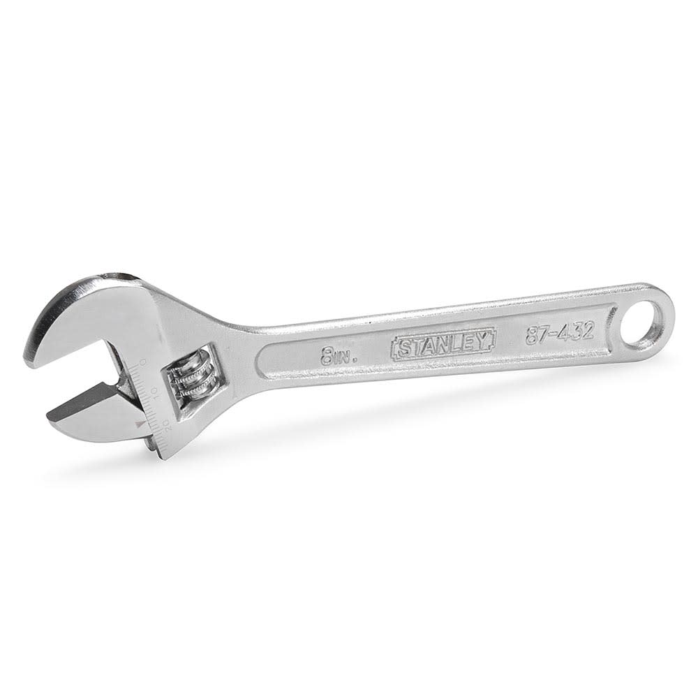 LLAVE FRANCESA AJUSTABLE MODELO 87432 DE ACERO PULIDO 8'' PLATA STANLEY