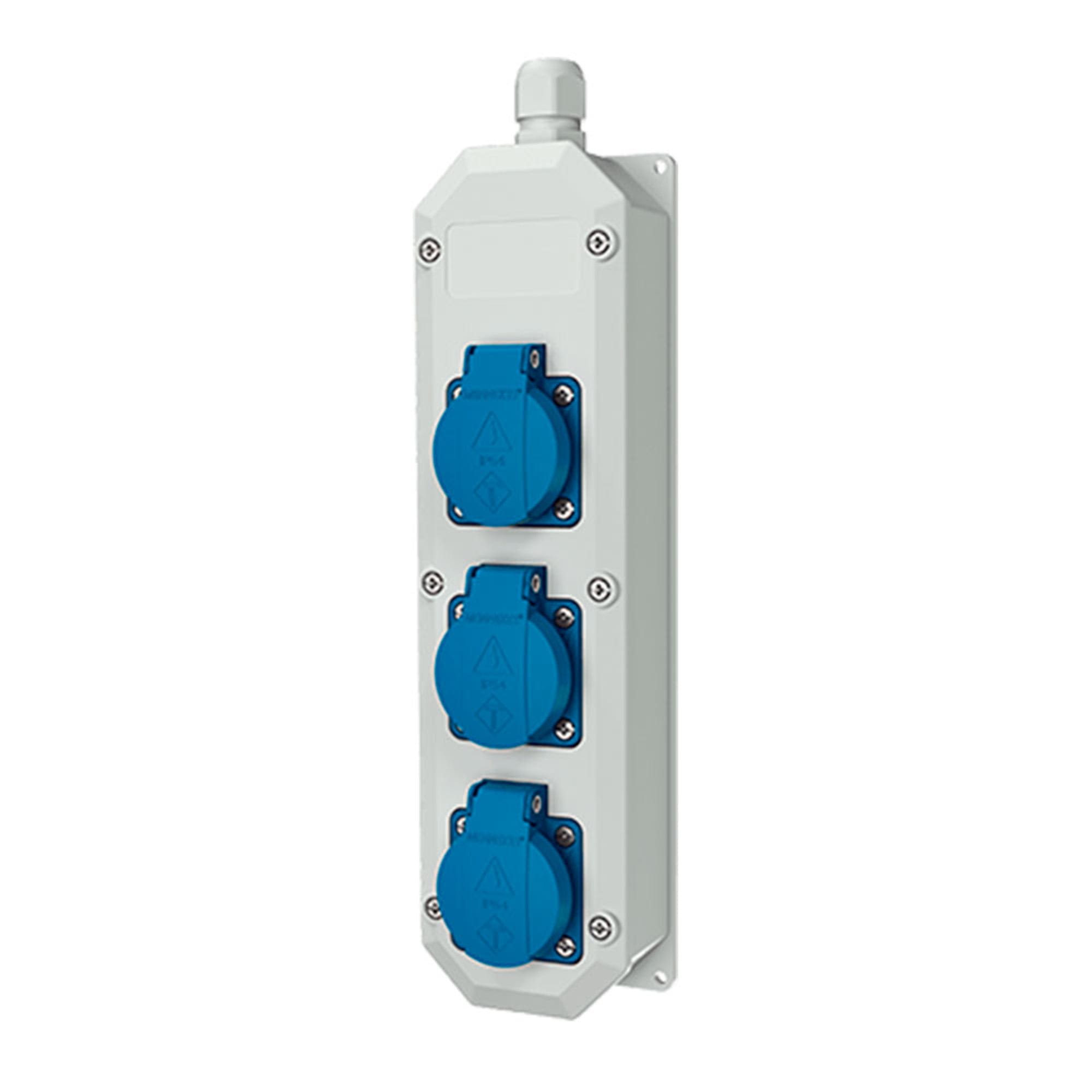 EXTENSION CON 3 TOMAS SCHUKO 16AMP 2P+T 250V 6H IP44 MENNEKES