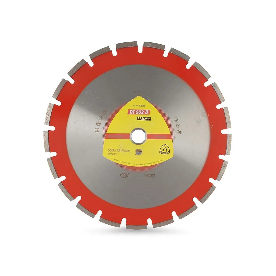 DISCO DE CORTE DIAMANTADO SUPRA 14'' 350MM PARA CONCRETO GRIS KLINGSPOR