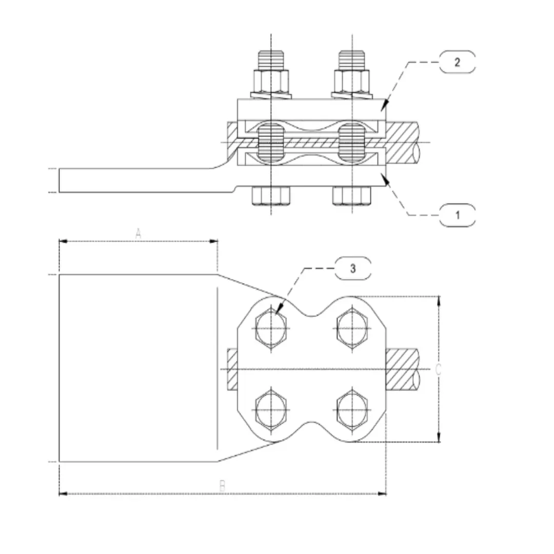CONECTORES RECTO CABLE-PLATINA C:120-185MM PLAT:80X80X10MM MODELO 999.12 ARAGCU EI