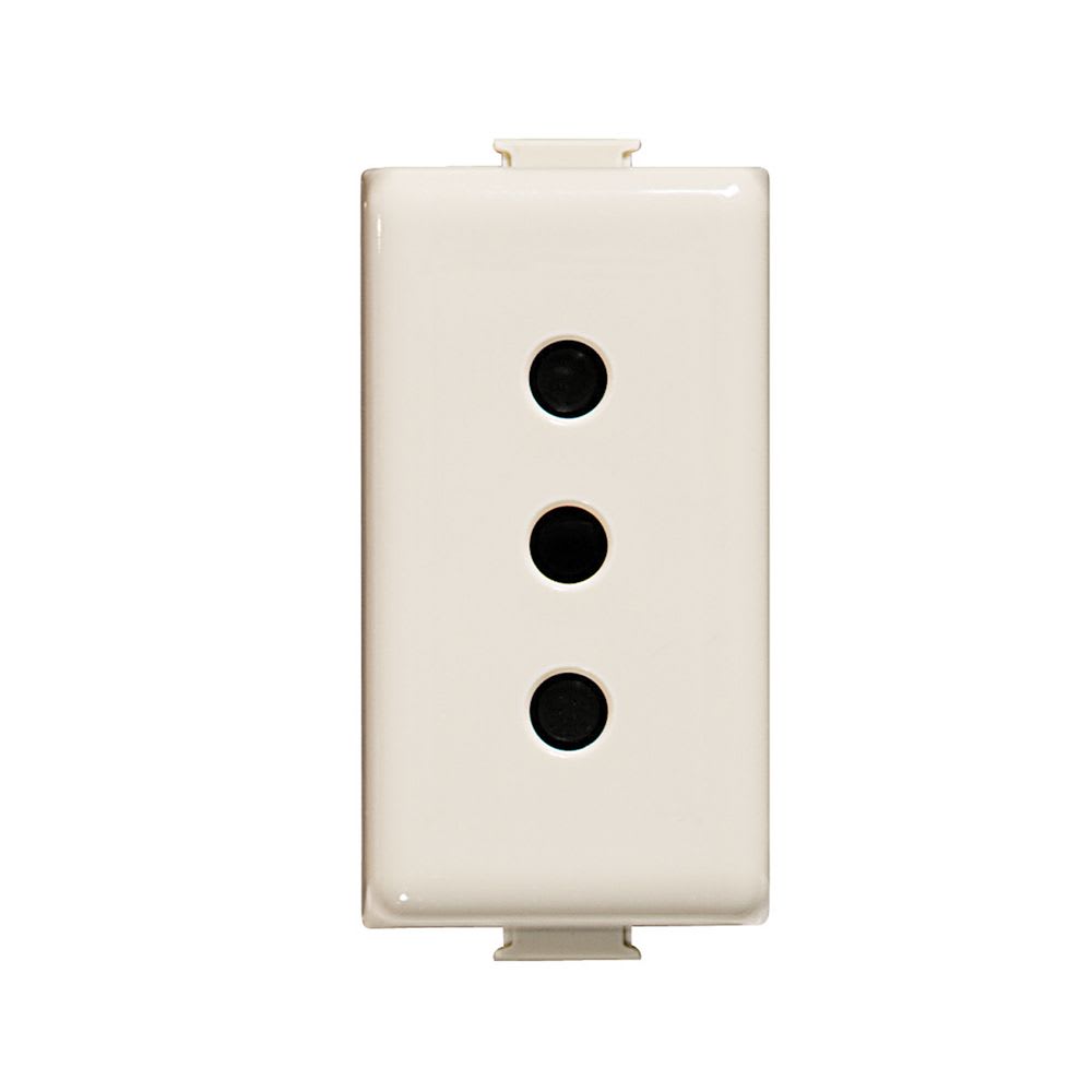 TOMACORRIENTE SIMPLE 2X10A+T 250V 1 MODULO MARFIL MATIX A5113 BTICINO