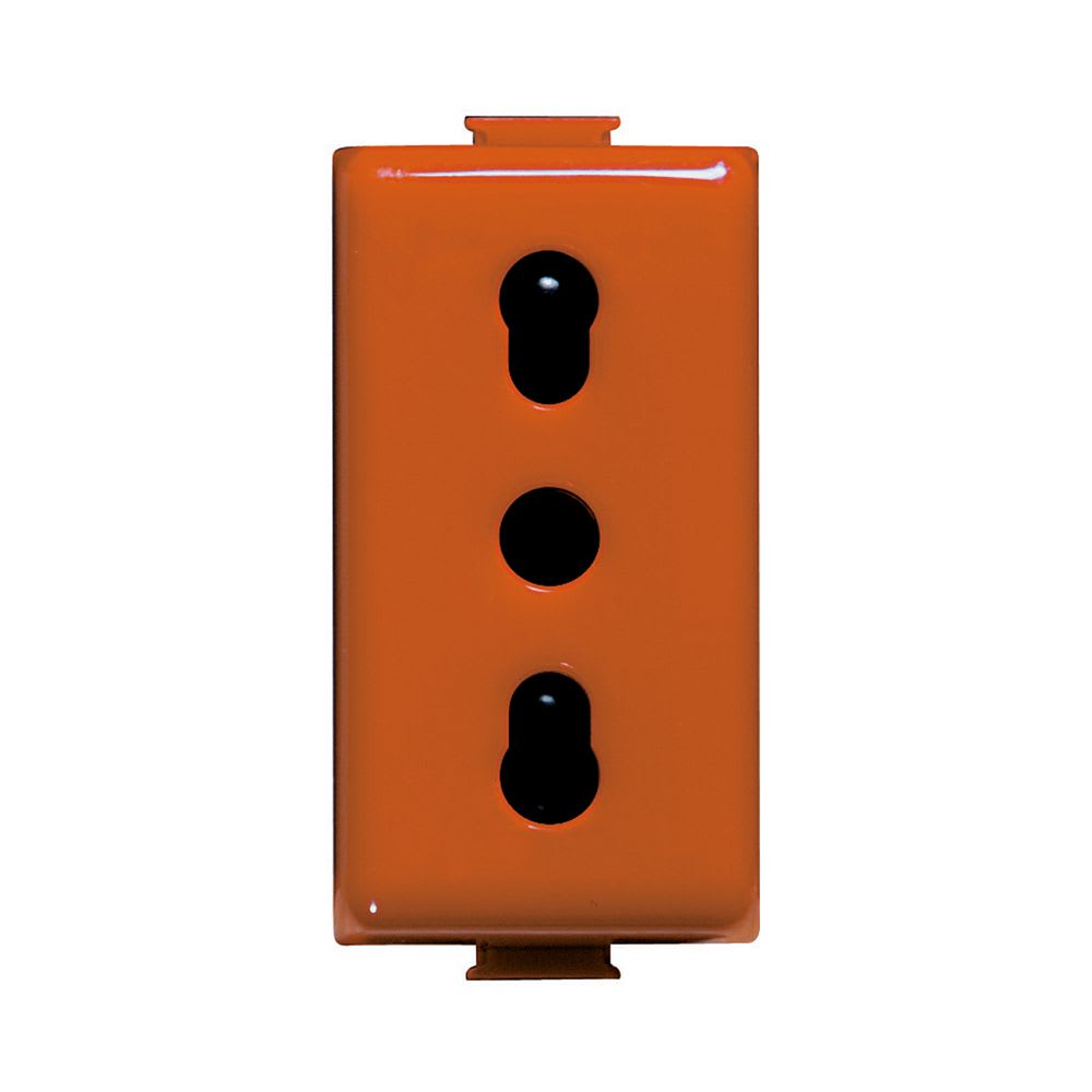 TOMACORRIENTE BIPASO 10/16A 250V 1 MODULO NARANJA MATIX A5180A BTICINO1