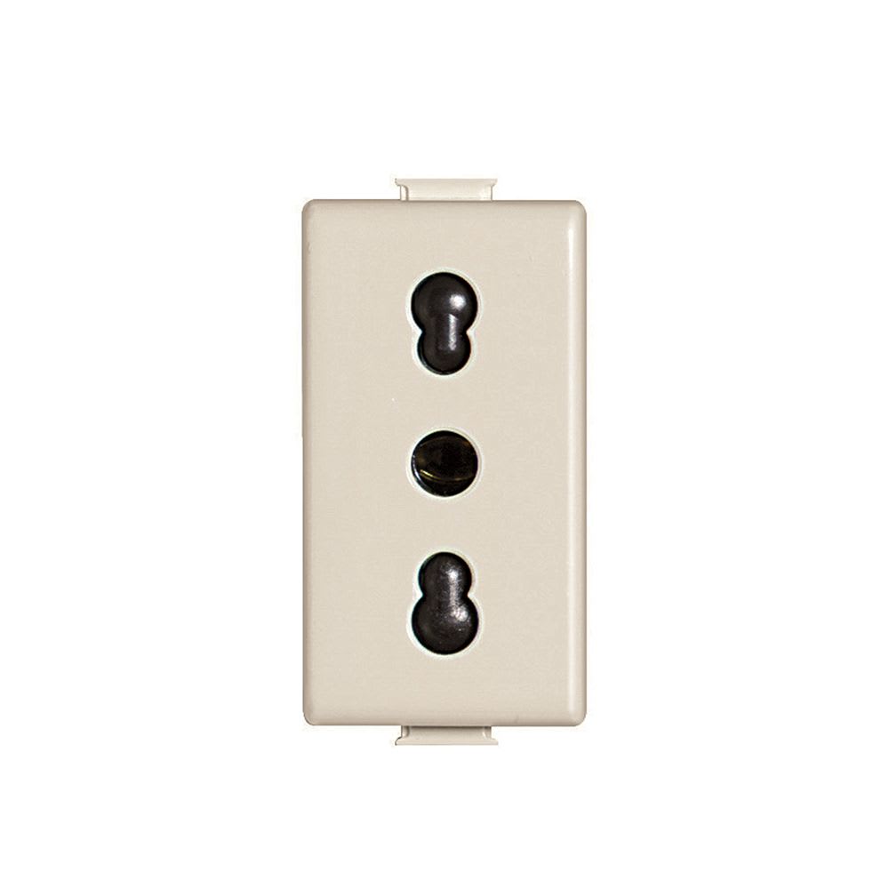 TOMACORRIENTE BIPASO 2X16A+T 250V 1 MODULO MARFIL MATIX A5180 BTICINO