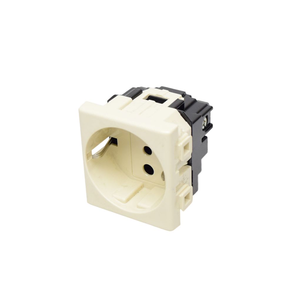 TOMACORRIENTE P/EMPOTRAR SCHUKO 2X16A+T 250V 2 MODULOS MARFIL MATIX A5440/3 BTICINO