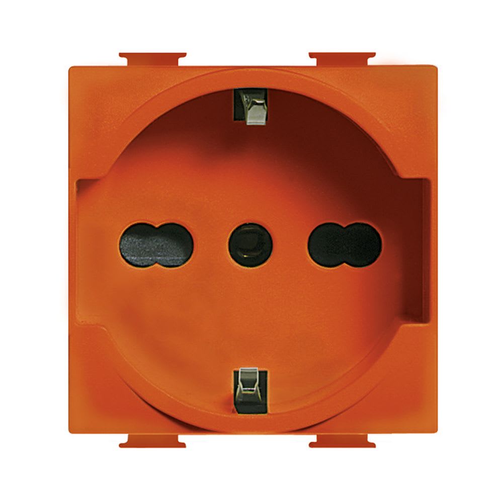 TOMACORRIENTE P/EMPOTRAR SCHUKO 2 MODULOS NARANJA MATIX A5440X16A BTICINO