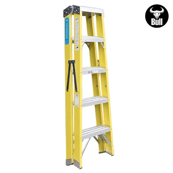 ESCALERA FIBRA TIJERA DOBLE ACCESO 5 PASOS 150KG 1.53M FTD150-5IA AMERICAN BULL1