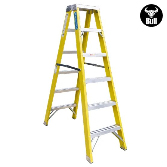 ESCALERA FIBRA TIJERA DOBLE ACCESO 6 PASOS 150KG 1.83M FTD150-6IA AMERICAN BULL2