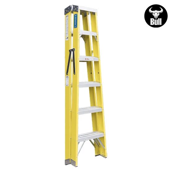 ESCALERA FIBRA TIJERA DOBLE ACCESO 6 PASOS 150KG 1.83M FTD150-6IA AMERICAN BULL1