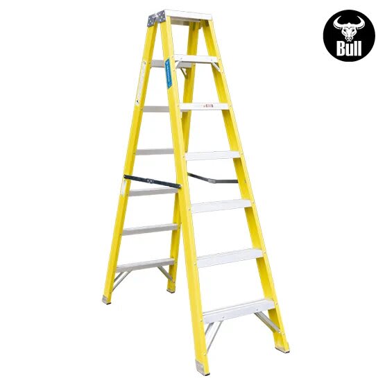 ESCALERA FIBRA TIJERA DOBLE ACCESO 7 PASOS 150KG 2.13M FTD150-7IA AMERICAN BULL3