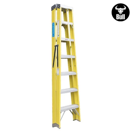 ESCALERA FIBRA TIJERA DOBLE ACCESO 7 PASOS 150KG 2.13M FTD150-7IA AMERICAN BULL1