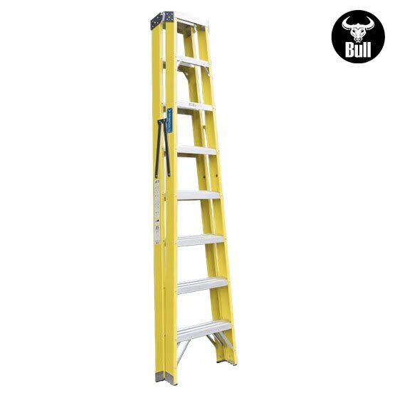 ESCALERA FIBRA TIJERA DOBLE ACCESO 8 PASOS 150KG 2.44M FTD150-8IA AMERICAN BULL2