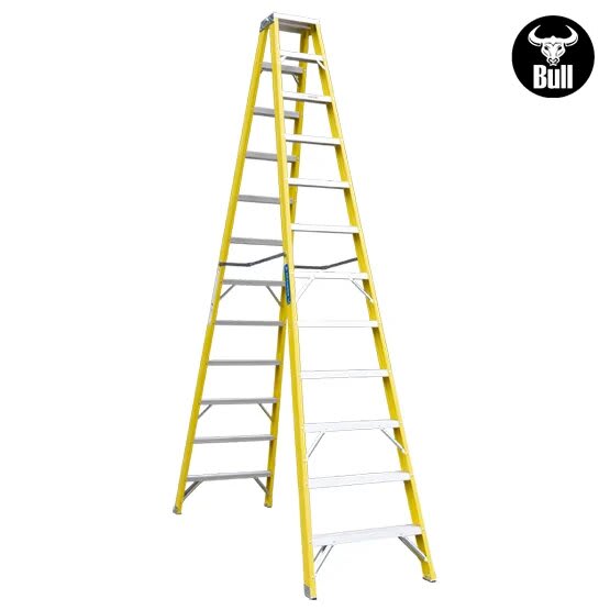 ESCALERA FIBRA TIJERA DOBLE ACCESO 12 PASOS 150KG 3.66M FTD150-12IA AMERICAN BULL1