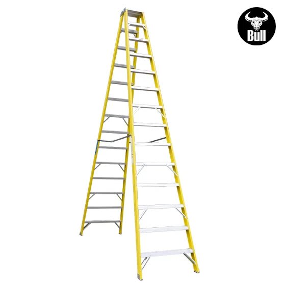 ESCALERA FIBRA TIJERA DOBLE ACCESO 14 PASOS 150KG 4.27M FTD150-14IA AMERICAN BULL2