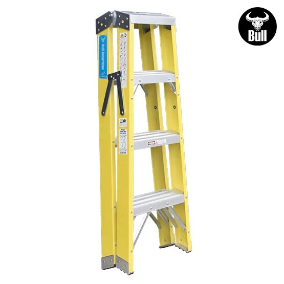 ESCALERA FIBRA TIJERA DOBLE ACCESO 4 PASOS 150KG 1.22M FTD150-4IA AMERICAN BULL1