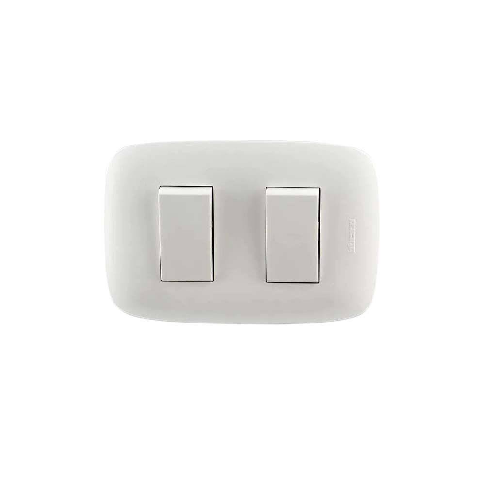 INTERRUPTOR DOBLE 10A 250V 3 VIAS BLANCO DOMINO SENCIA AP1201 BTICINO