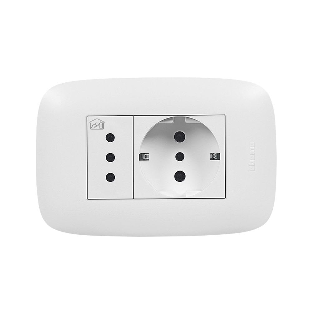 TOMACORRIENTE SCHUKO 3 LINEAS 16A/250V DOMINO SENCIA AP1243 BTICINO