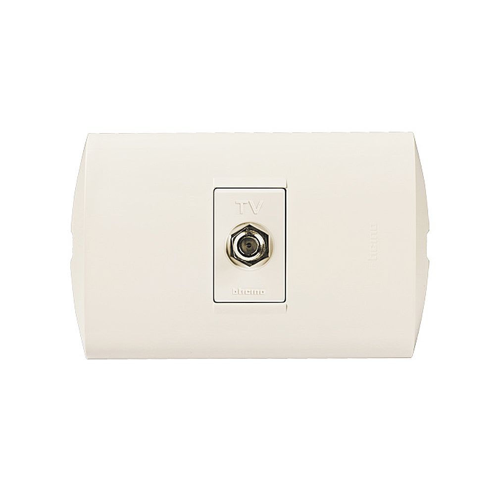 TOMA COAXIAL TV MARFIL CON PLACA MARFIL MODUS STYLE AE2152EM BTICINO