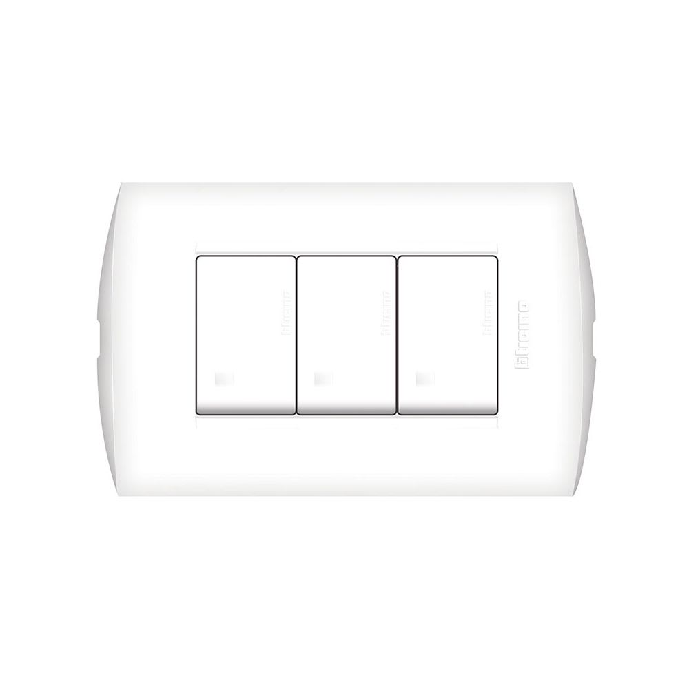 INTERRUPTOR TRIPLE UNIPOLAR 10A 250V BLANCO MODUS STYLE AE2300EB BTICINO1