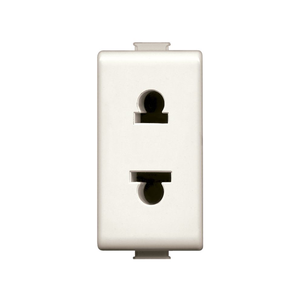 TOMACORRIENTE UNIVERSAL 2X16A 250V 1 MODULO MARFIL MATIX AM5025SM BTICINO