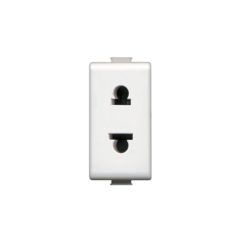TOMACORRIENTE UNIVERSAL 2X16A 250V 1 MODULO BLANCO MATIX AM5025S BTICINO