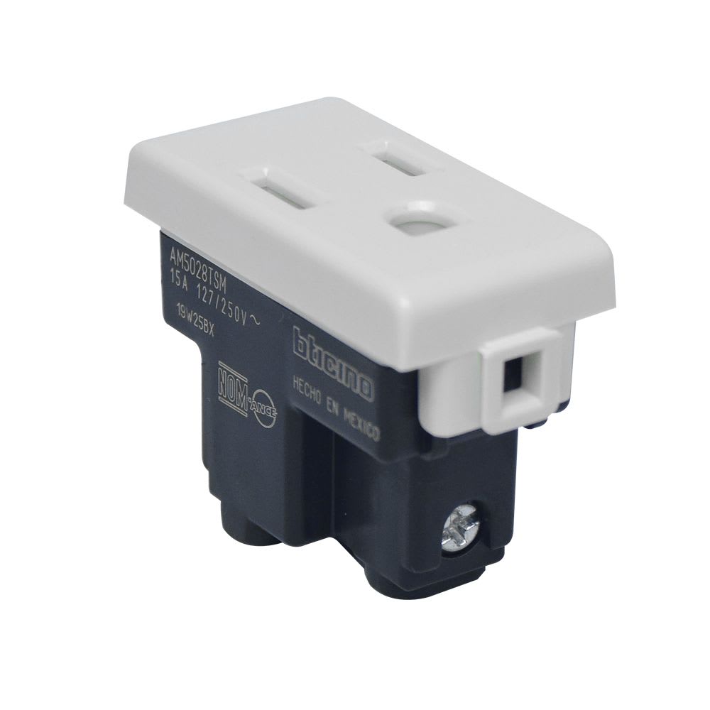 TOMACORRIENTE SIMPLE 2X15A+T 250V 1 MODULO MARFIL MATIX AM5028TSM BTICINO2
