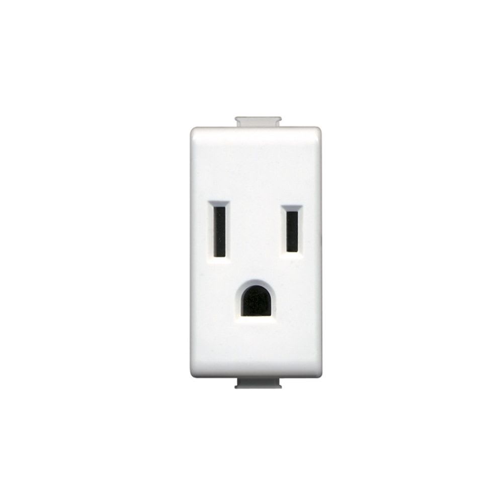 TOMACORRIENTE SIMPLE 2X15A+T 250V 1 MODULO BLANCO MATIX AM5028TS BTICINO