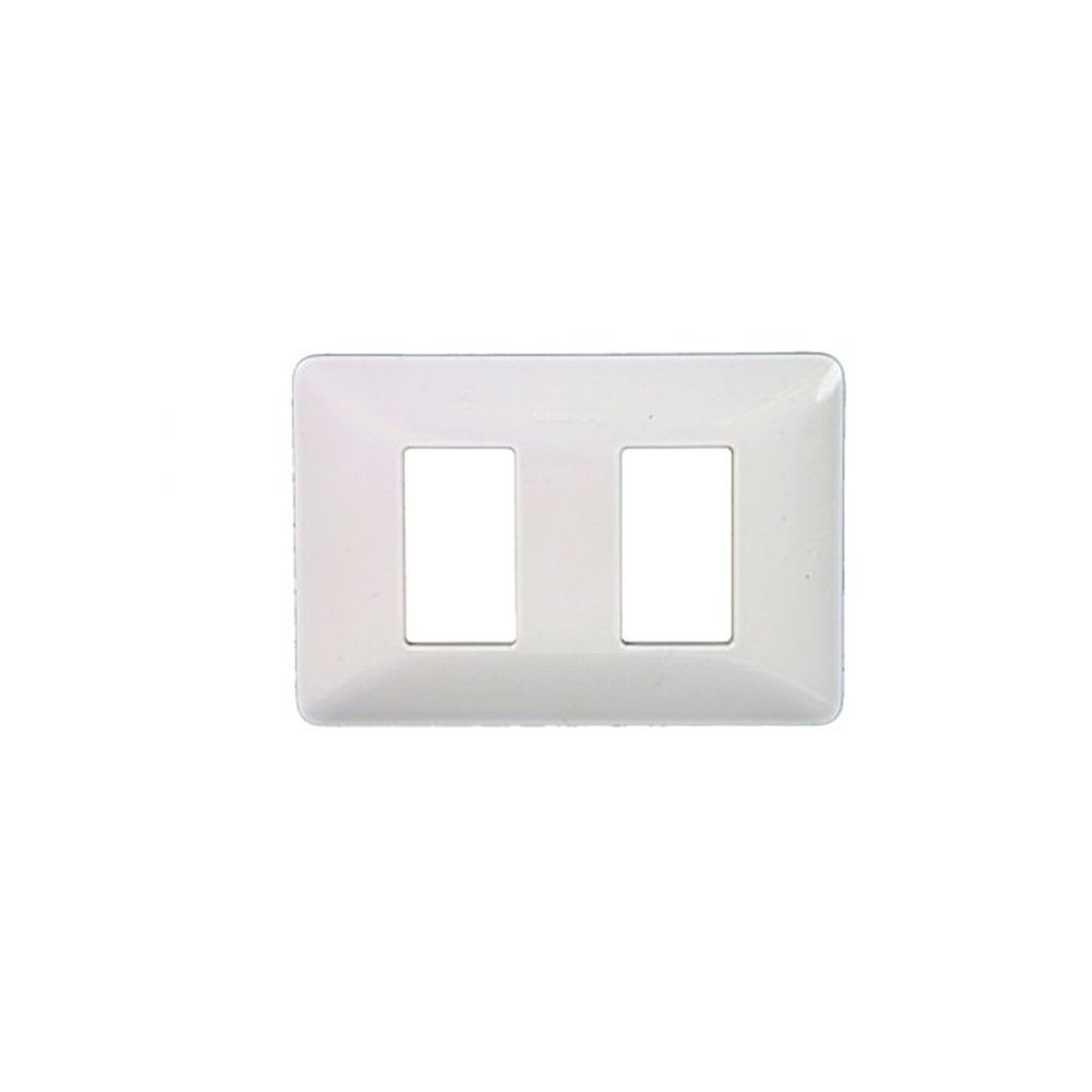 PLACA DE TECNOPOLIMERO 2 MODULOS C/SOPORTE PLASTICO BLANCO MATIX AM503S/2BN BTICINO1
