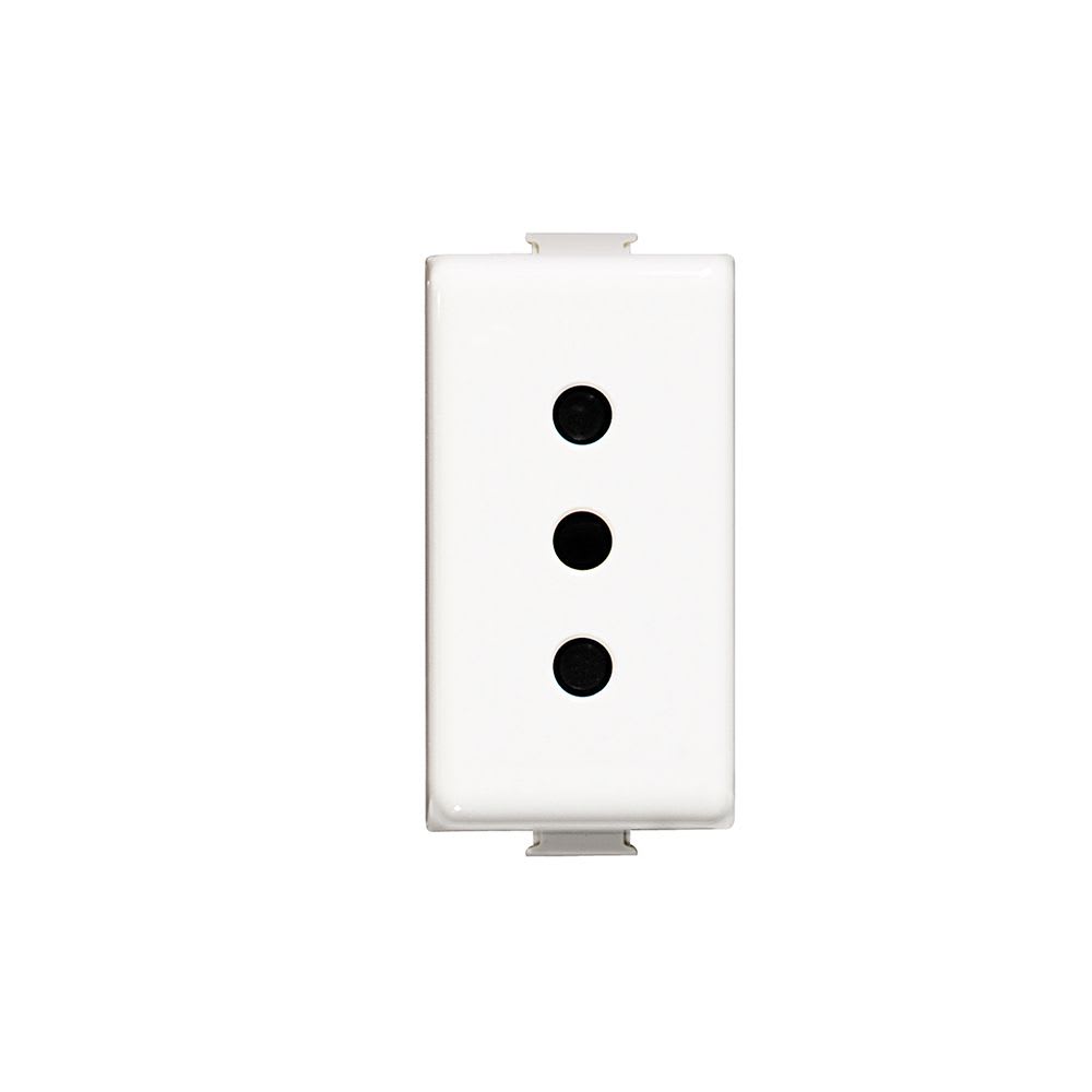 TOMACORRIENTE SIMPLE 2X10A+T 250V 1 MODULO BLANCO MATIX AM5113 BTICINO