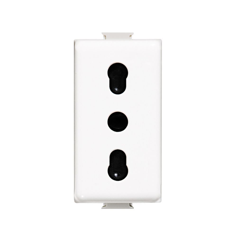 TOMACORRIENTE BIPASO 2X10/16A+T 250V 1 MODULO BLANCO MATIX AM5180 BTICINO