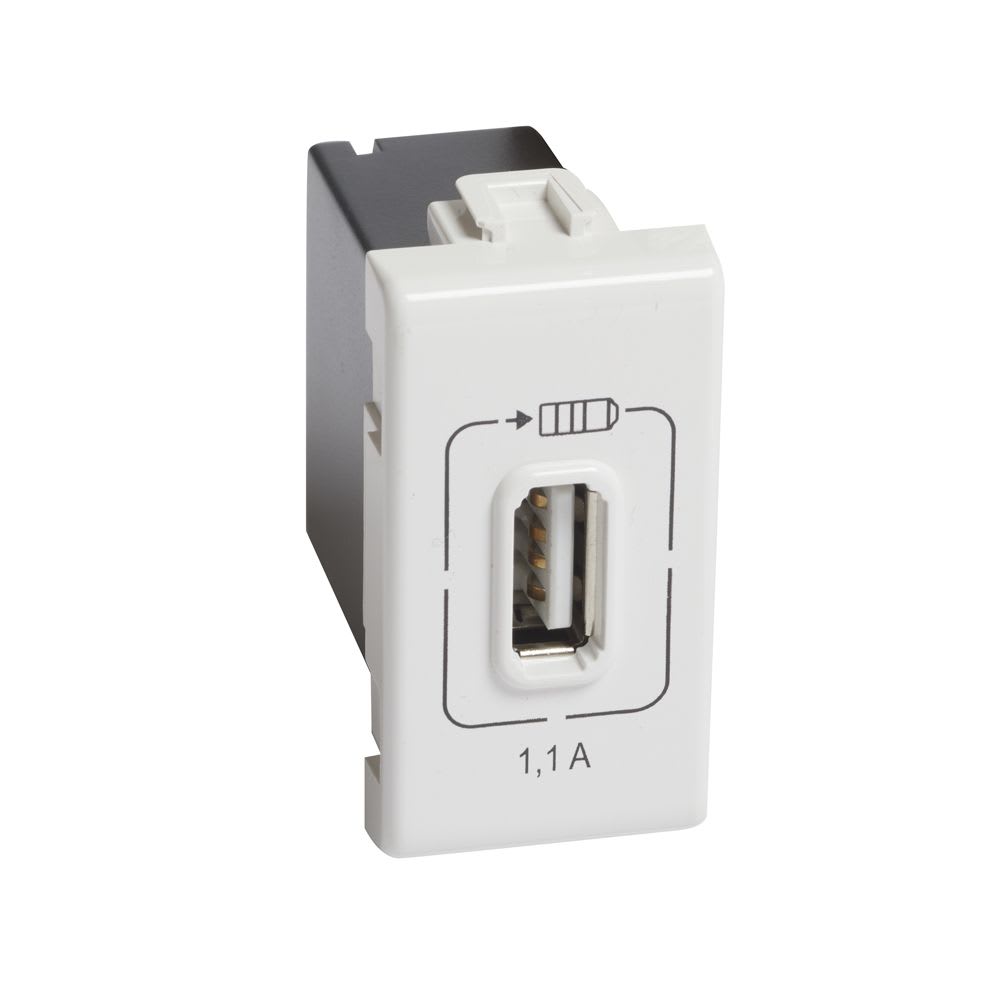 CARGADOR USB 1 MODULO BLANCO MATIX AM5285C1 BTICINO1