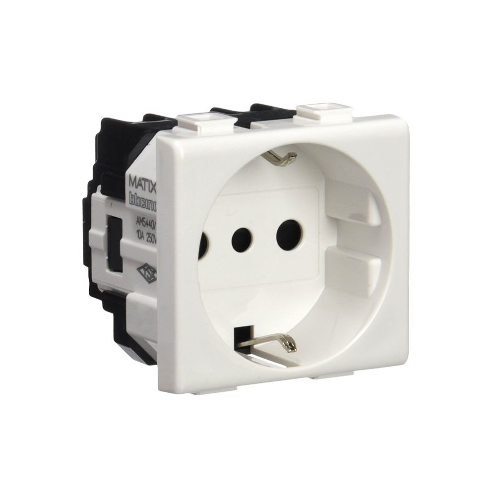 TOMACORRIENTE P/EMPOTRAR SCHUKO 2 MODULOS BLANCO MATIX AM5440/3 BTICINO2