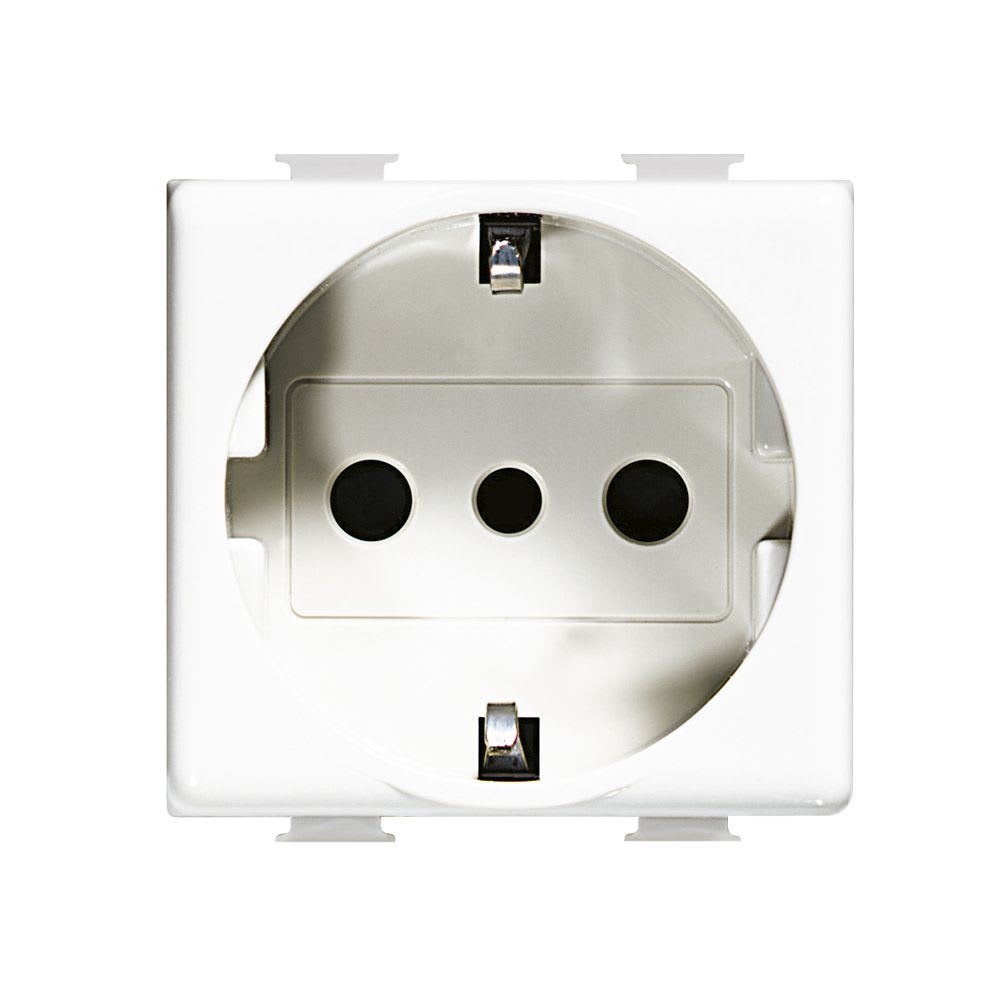 TOMACORRIENTE P/EMPOTRAR SCHUKO 2 MODULOS BLANCO MATIX AM5440/3 BTICINO1