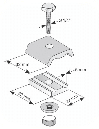 CONECTOR PARALELO DE COBRE 50MM 1 PERNO AP2016210 ARAGCU PT2